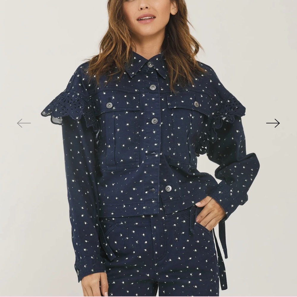 Something Navy Celeste Ruffle Jacket
